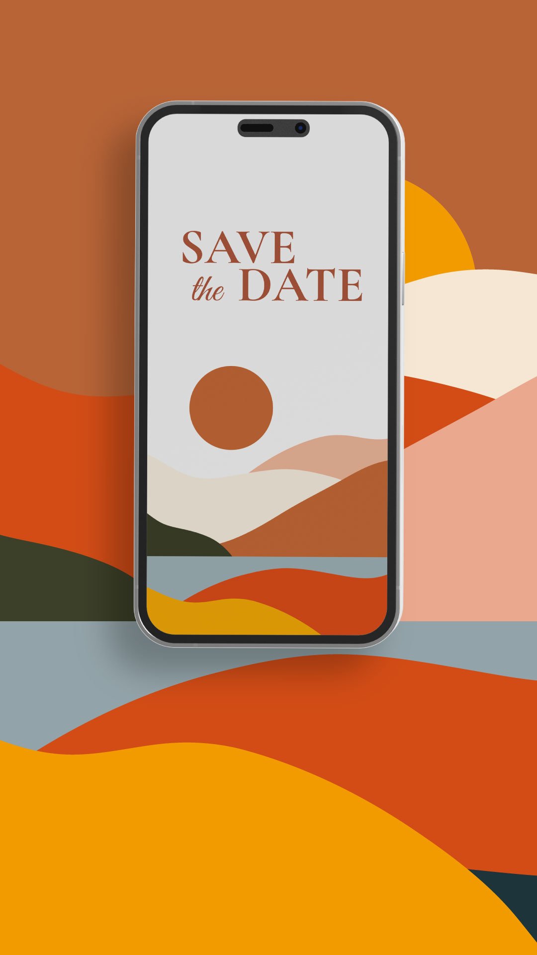 Save the Date video teléfono celular para bodas.